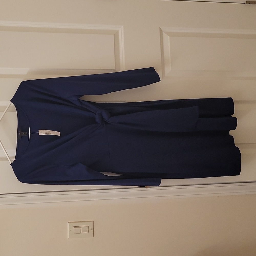 J. Crew navy tie-front dress M NWT